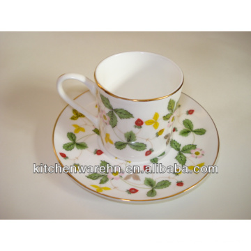 Haonai KC-1401274 the most popular gold rim coffee cup with saucer